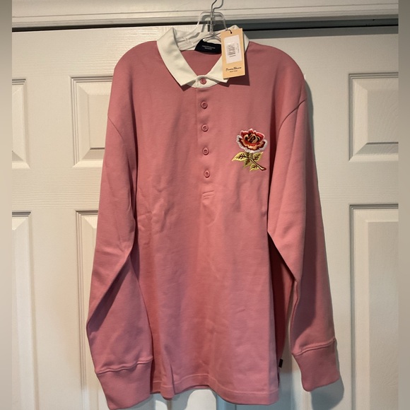 NWT Rowing Blazers dusty rose embroidered rugby shirt top sz XXL - Picture 1 of 9